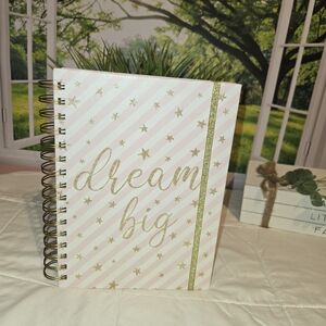 Dream Big Spiral Notebook with Gold Accents